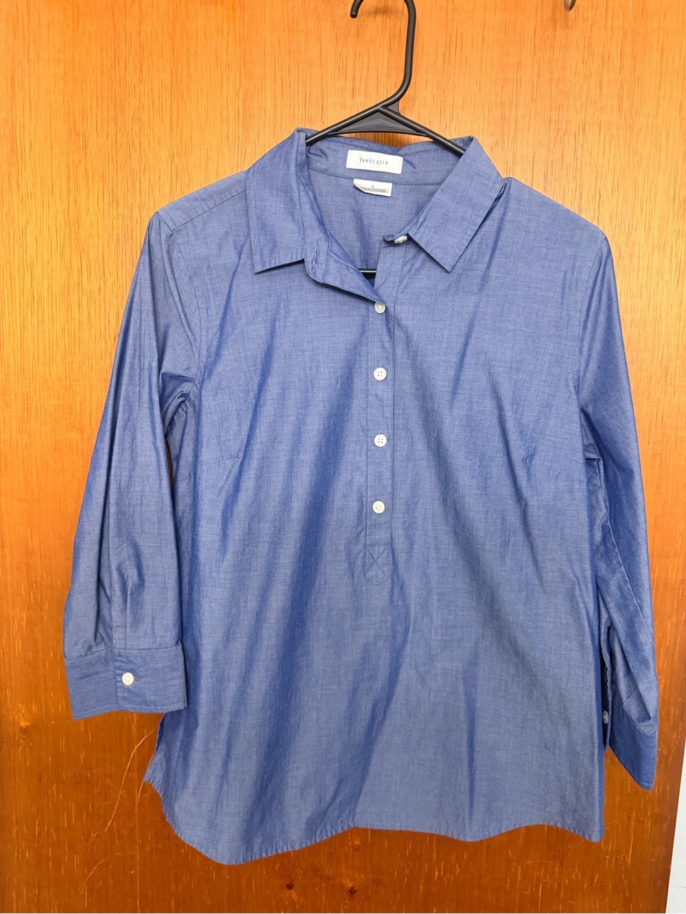 Blue Long-Sleeve Women’s Shirt - Button Placket